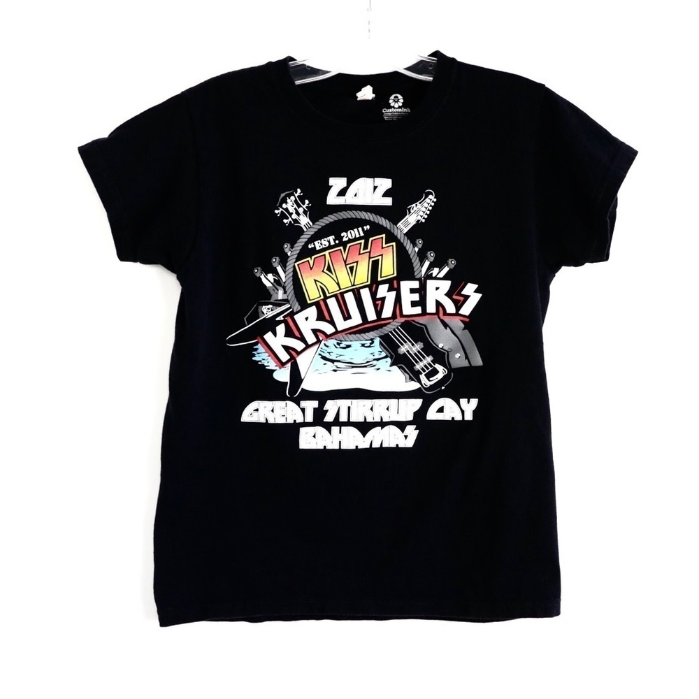Rock concert festival graphic tee KISS Kruisers fitted women’s black logo S XS